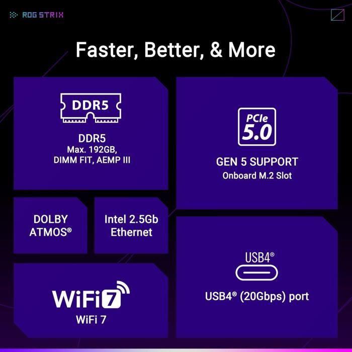 Carte mère - asus - rog strix b860-a gaming wifi - intel b860 lga 1851 (socket v1) atx