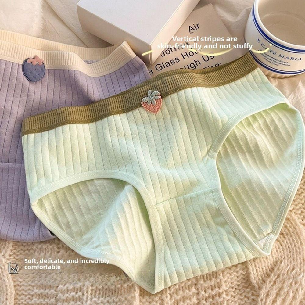 5Pcs Knitted Fabric Seamless Triangle Panties Large Size Mid Waist Underwear Comfortable Daily Wear