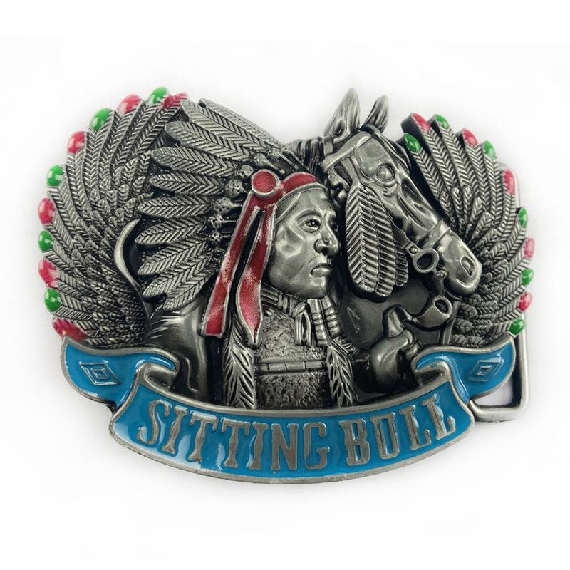 Ethnic South American Style Smooth Belt Buckle with Indian and European Influences со скидкой