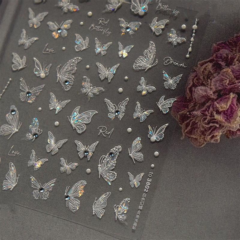 

Изысканные самоклеящиеся декоративные наклейки для дизайна ногтей Милые наклейки для дизайна ногтей в виде бабочек Креативные наклейки для дизайна ногтей в виде фей Подарки A2