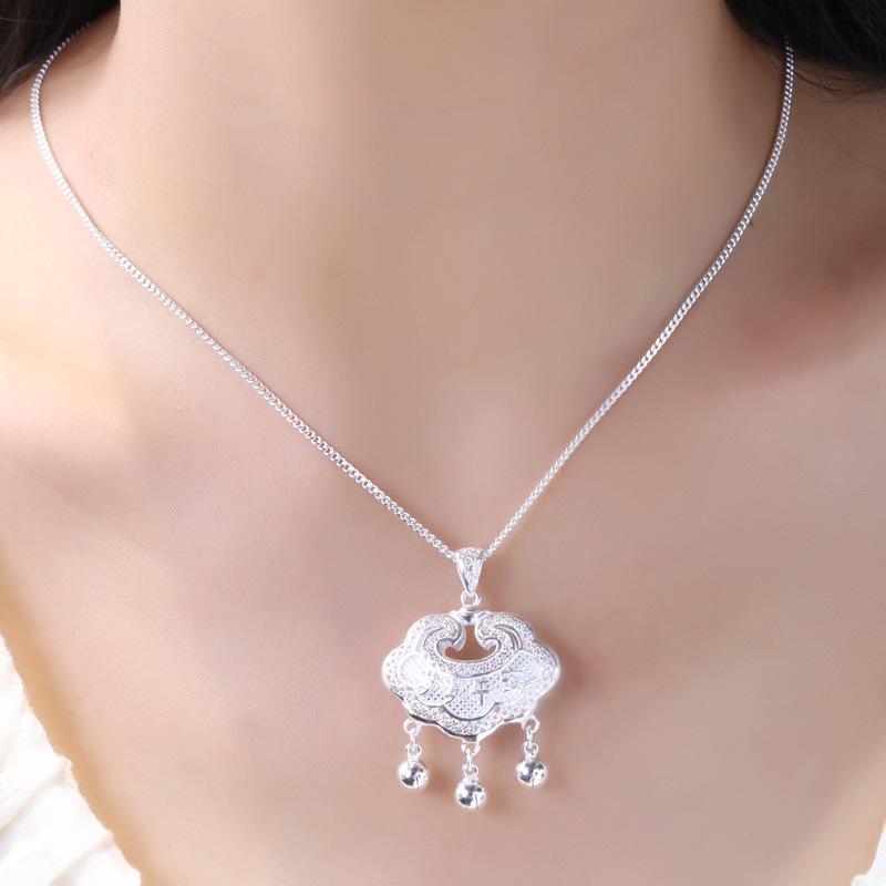 S999 Sterling Silver Year-After-Year Peace Baby Longevity Lock – Pure Silver Full Moon Gift