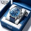 LIGE New Luxury Men's Watches Military Waterproof Luminous Chronograph Nylon Leather Date Man Wristwatch Quartz Men Watch