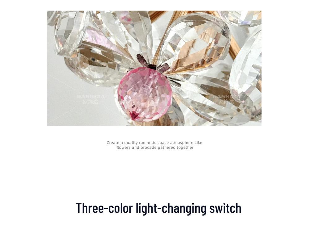 High-End French Floral Crystal Pendant Light for Bedroom or Hallway