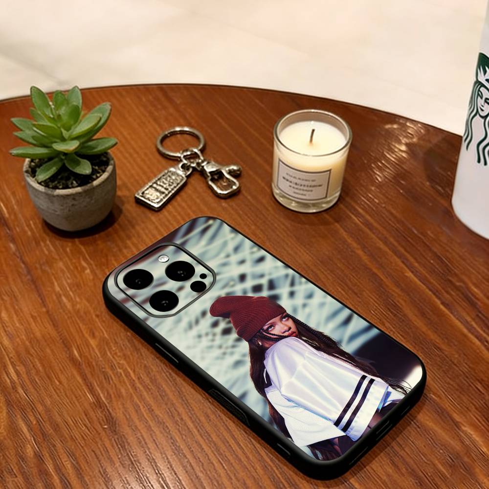 Singer Rihanna Phone Case Soft Silicone black For IPhone 17 16 15 14 13 12 11 X XR Plus Pro Max Plus