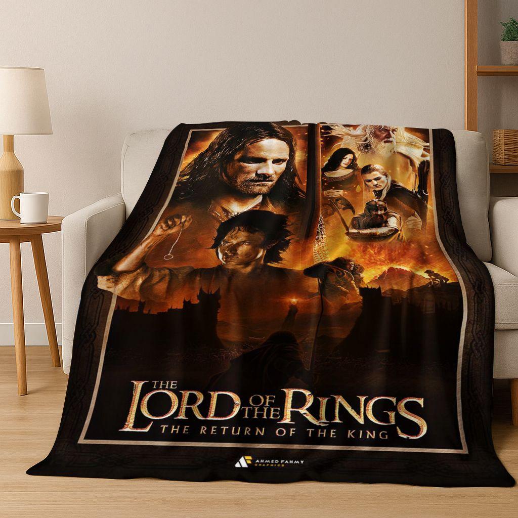Classics L-Lord of The Rings H-Hobbit Movie Flannel Blanket,Warm and Cozy Soft Throw Blanket for Home Bedroom Bed Sofa Cover Kid