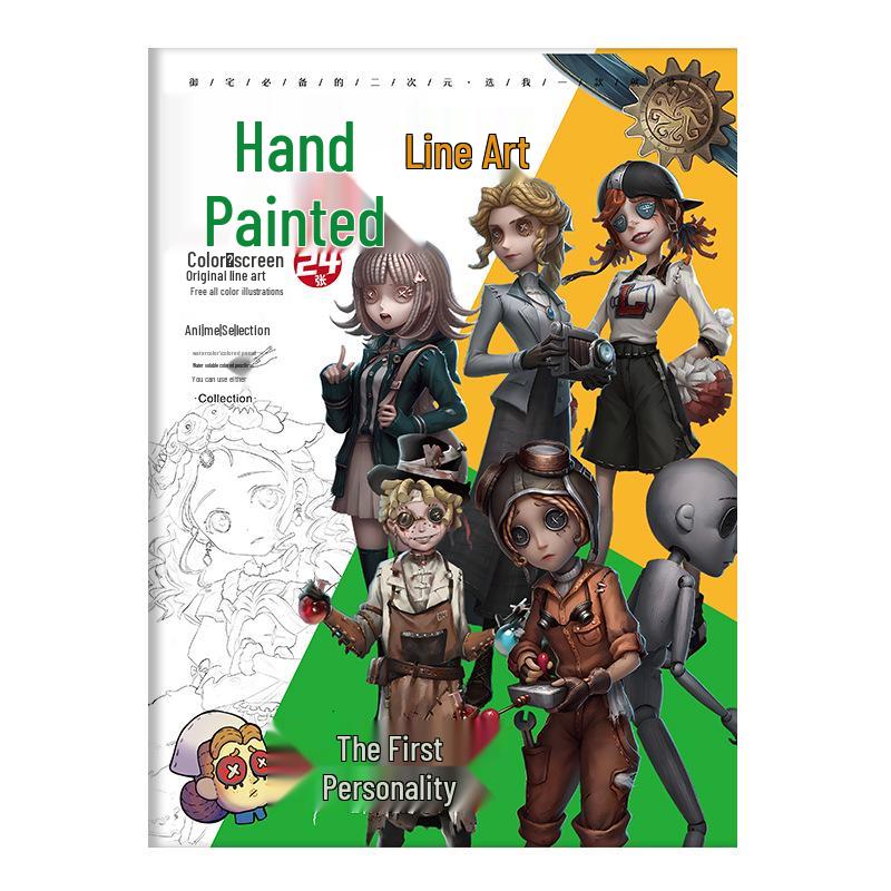 Hand-Drawn Anime Coloring Book: Line Art from One Piece, Naruto, Demon Slayer, Identity V, and Conan