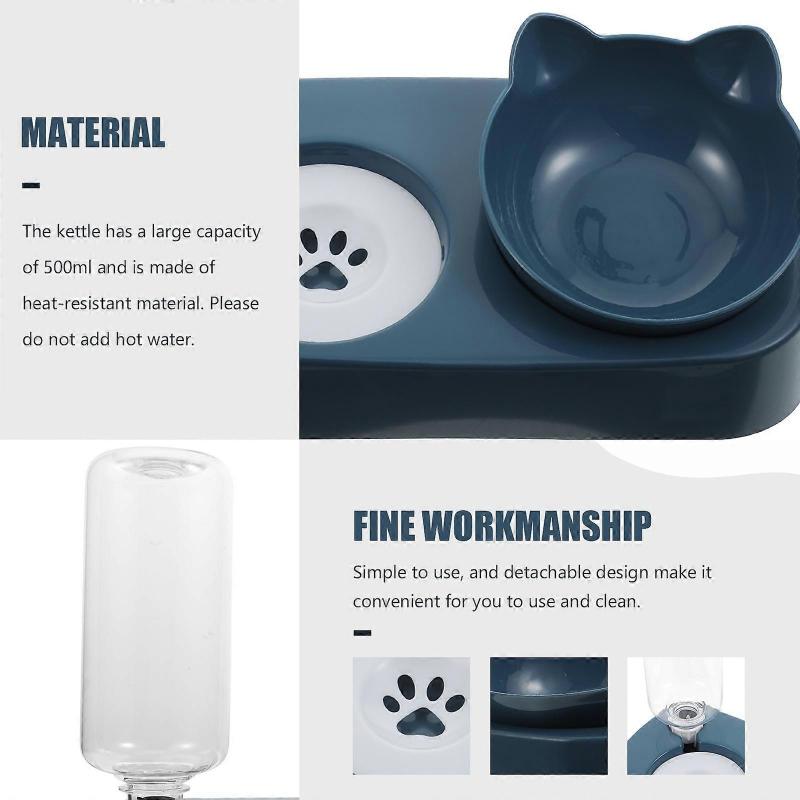 Automatic Water Dispensing Cat Dog Feeder Pet Feeding Bowl 27x15x24cm Blue Designed For Home Use 2 Sets