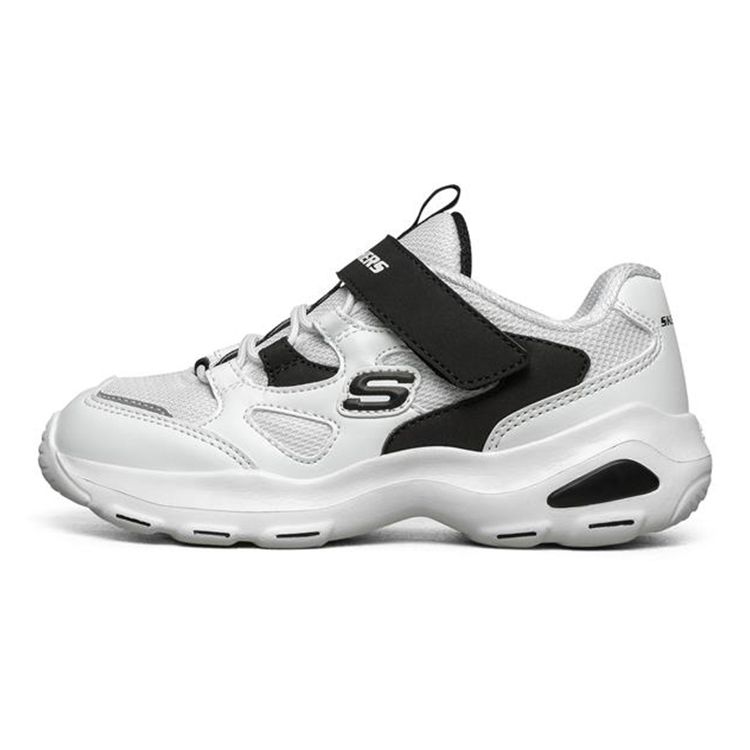 Skechers Удобные Универсальные Низкие Повседневные Кроссовки Детские Белый Черный 660055L-WBK 36