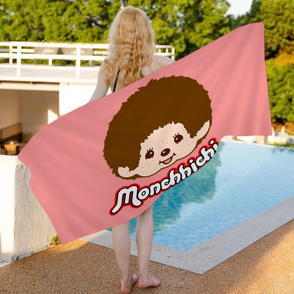 Popular Cute M-Monchhichi Beach Towel Colorful Bath Towels For Girl Microfiber Quick Dry Sand Free Beach Yoga Spa