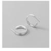 Korean Style Retro C-Shaped S925 Sterling Silver Earrings
