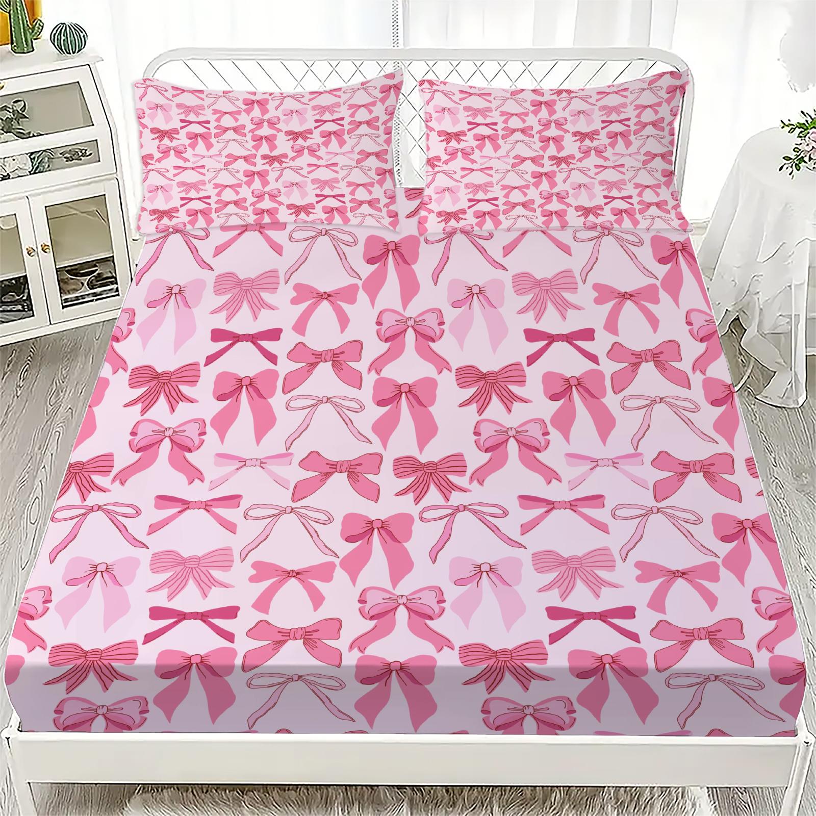 

Персонализированный комплект простыней на резинке с бантом Персонализированный комплект постельного белья с бантом Удобный, приятный к коже, милый стиль 120x220см 90x200cmx25