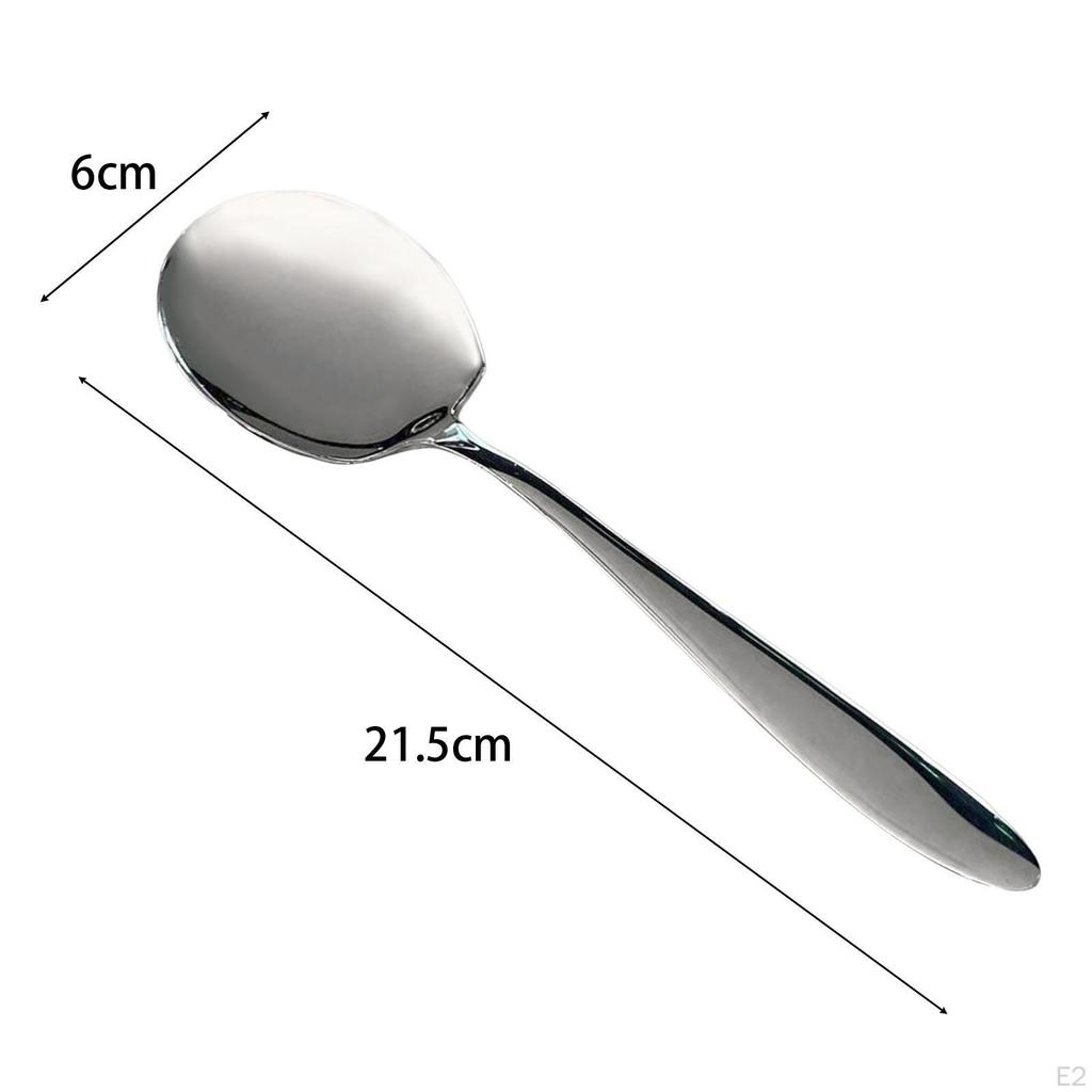 Stainless Steel Spoon Teaspoon Soup Ladle Tasting Flatware Dessert Coffee for Cafe