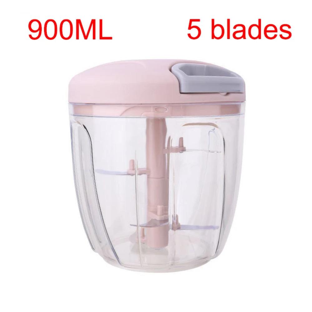 500/900ML Manual Meat Mincer Garlic Chopper Rotate Garlic Press Crusher Vegetable Onion Cutter Kitchen Cooking Accessories