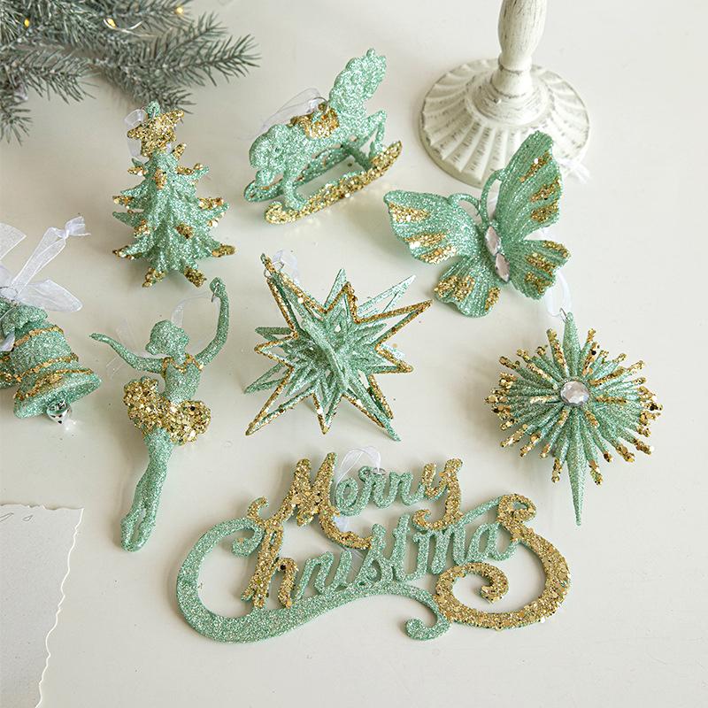 1Pc New Christmas Christmas Tree Hanging Green Butterfly Hanging Decoration Plastic