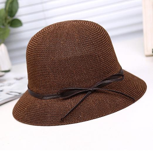 Versatile Breathable Mesh Basin Hat Bow Straw Bucket Hat Women Summer Travel Sun Protection Visor Sun Hat