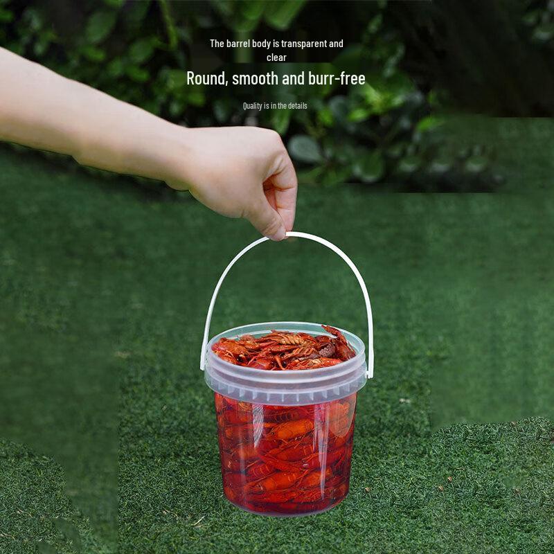 AyaYue Transparent Plastic Storage Bucket with Lid