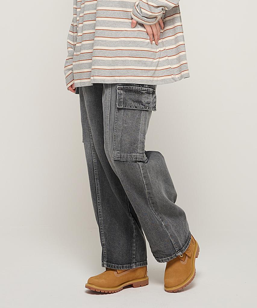 CARGOBROS FOR WOMAN Work Washed Denim Cargo Pants (Dark Denim)
