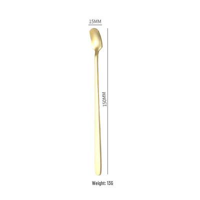 Long Handle Gold Stainless Steel Square Head Spoon