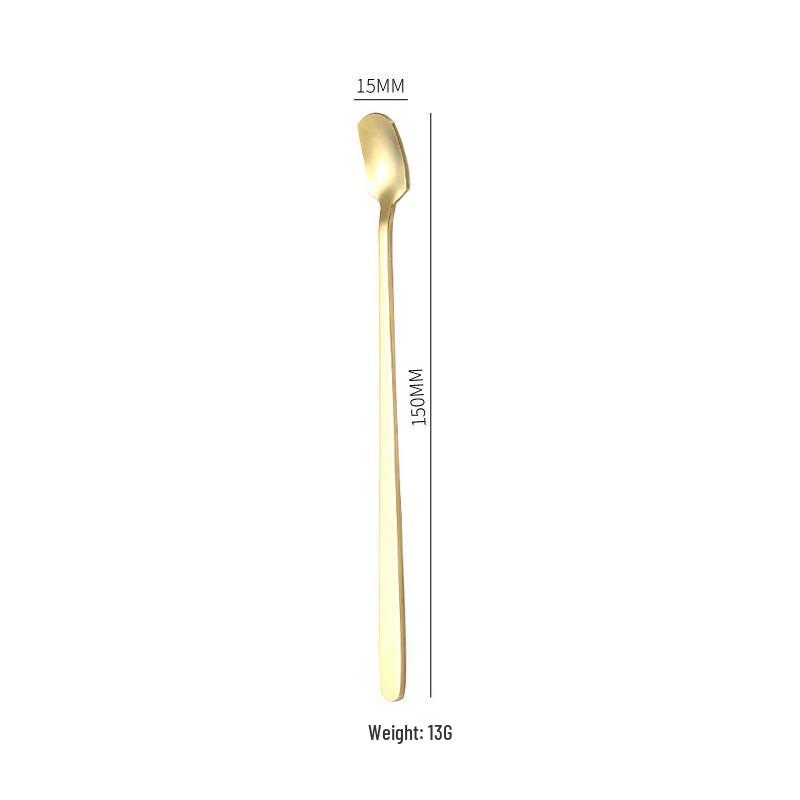 

Long Handle Gold Stainless Steel Square Head Spoon