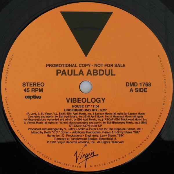 

12inch Record PAULA ABDUL Vibeology DMD1768 Virgin 1991 US Dance Electronica Used