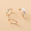 Color Diamond Hollow Ring Set Accessories Fashion Alloy Open Ring Set Ladies