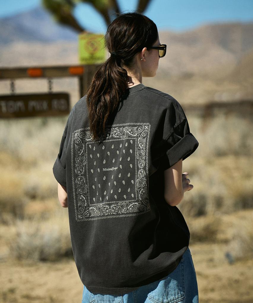 MINIMALPROJECT Paisley Pigment Short Sleeve T-Shirt Mst170 [Darkgray]