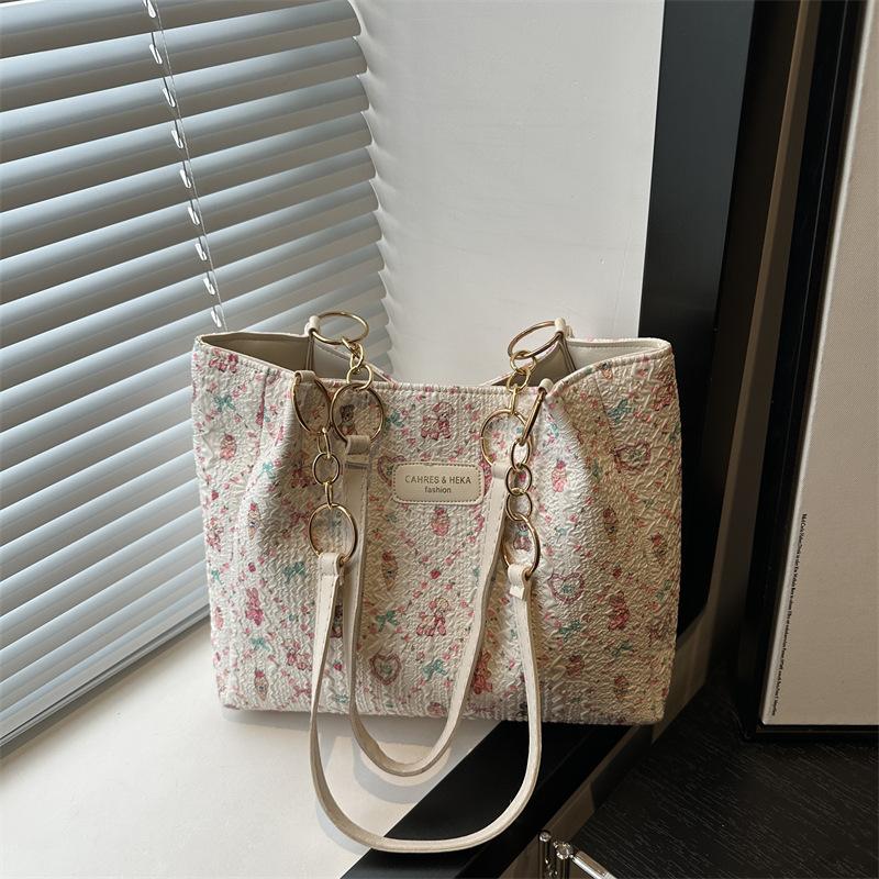 Little Fresh Fairy Canvas Bag Shoulder Handbag Small Sweet Embroidery Literary Commuter Large Capacity Vest Bag