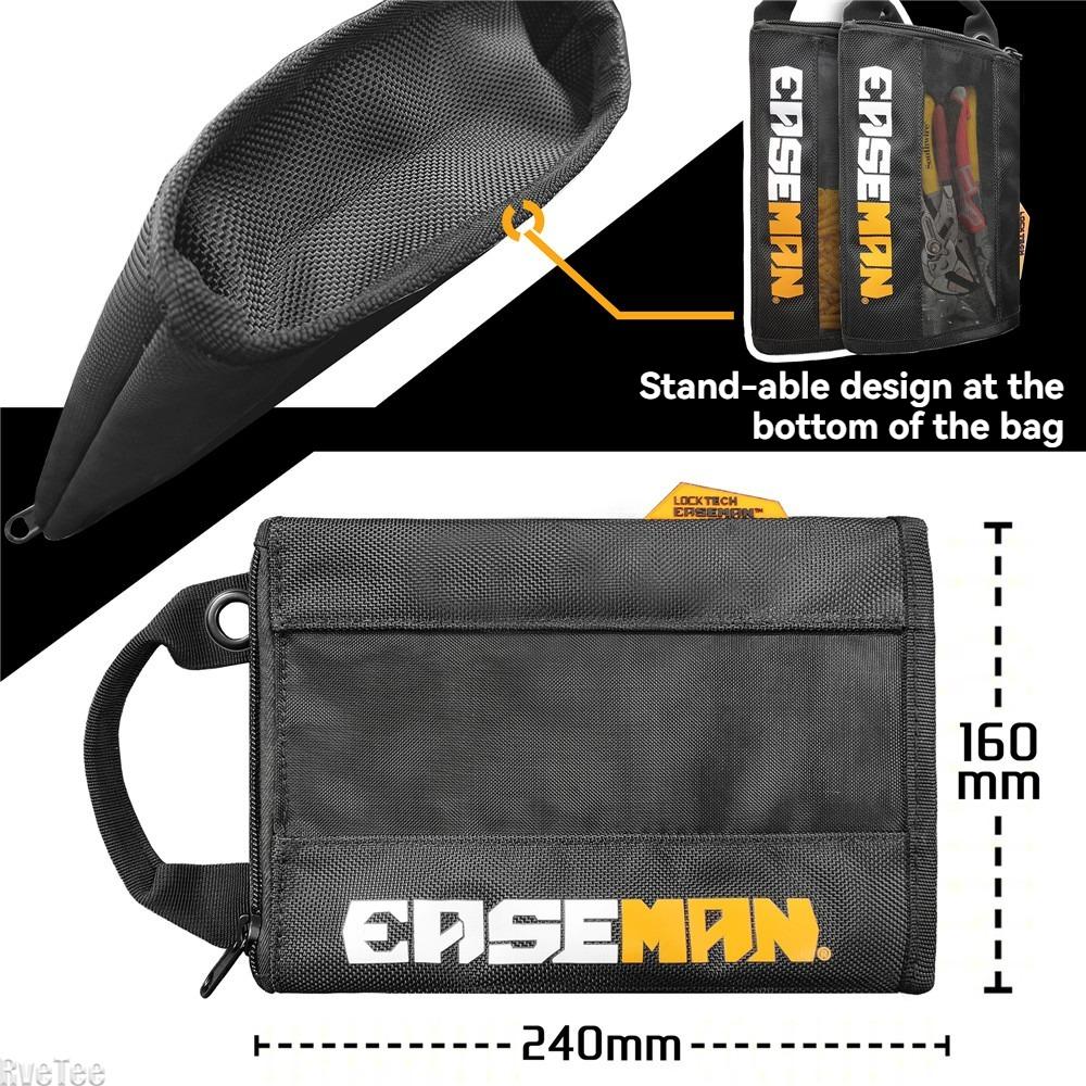 EASEMAN Heavy Duty Quick Hanging Parts Tool Bag Mesh Visible for Electrician Tools Organizer Pouch