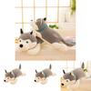 Cute Gray Lying Posture Husky Plush Doll Toy For Birthday Presents