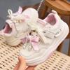 Little Girls' Soft Sole White Skate Shoes - Cute & Versatile Casual Footwear for Kids, New 2026 Spring/Autumn Style