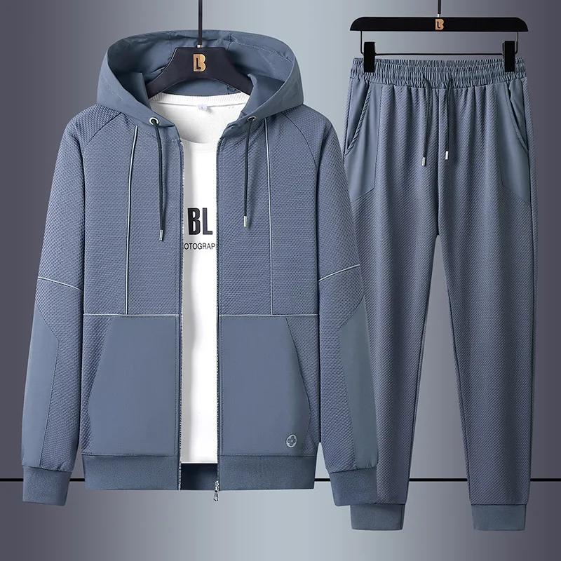 Men Sport Suits Casual Outdoor Zipper Jackets and Sweatpants Jogging Set Male Hoodie Tracksuit Running Mens Clothes