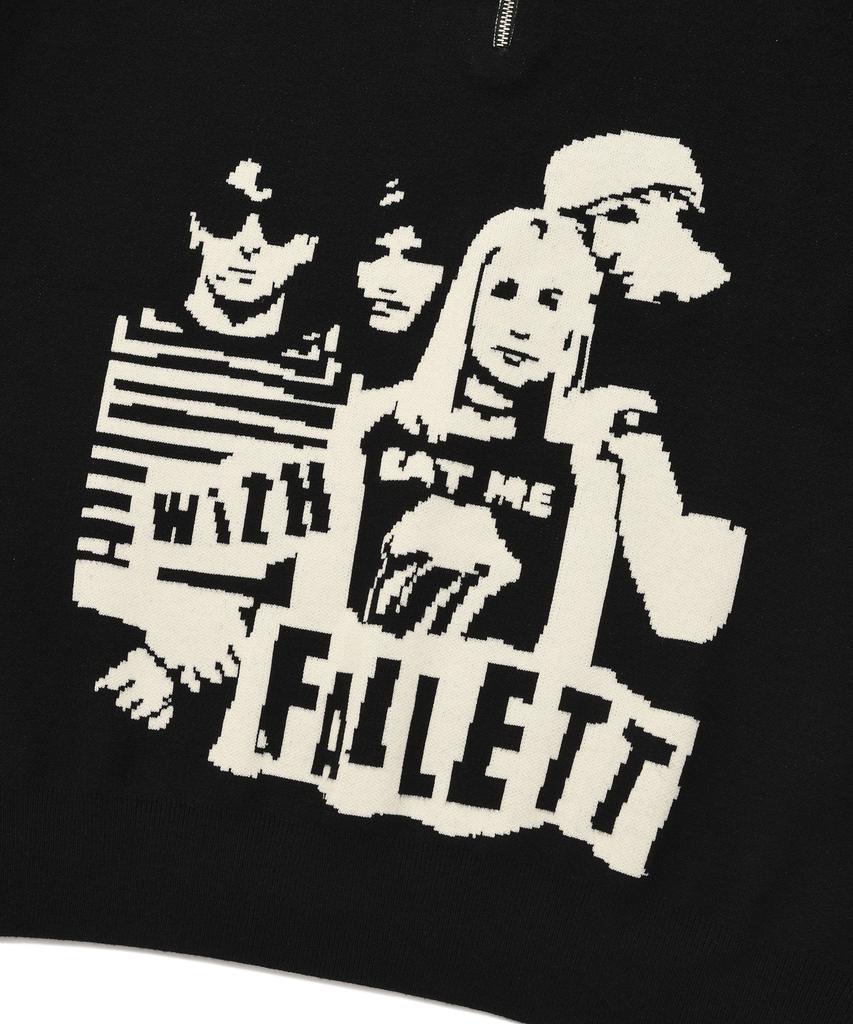 FALLETT Rock Band Half Zip Knit Black