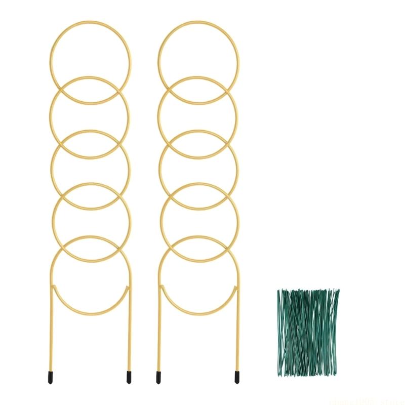 QX2E 2pcs Plant Stakes Support For Climbing Vine And Fragile Stem In Garden Balcony
