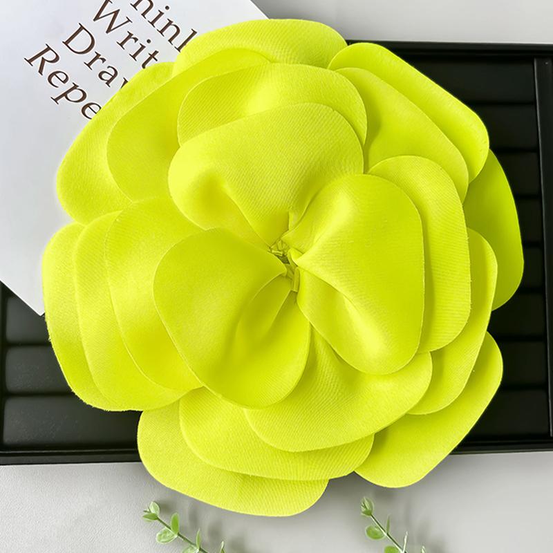

Большие броши-цветы для женщин, элегантная корсажная булавка на лацкан для свадебного платья, корейская ткань, модный значок, ювелирные аксессуары, подарки жёлтый