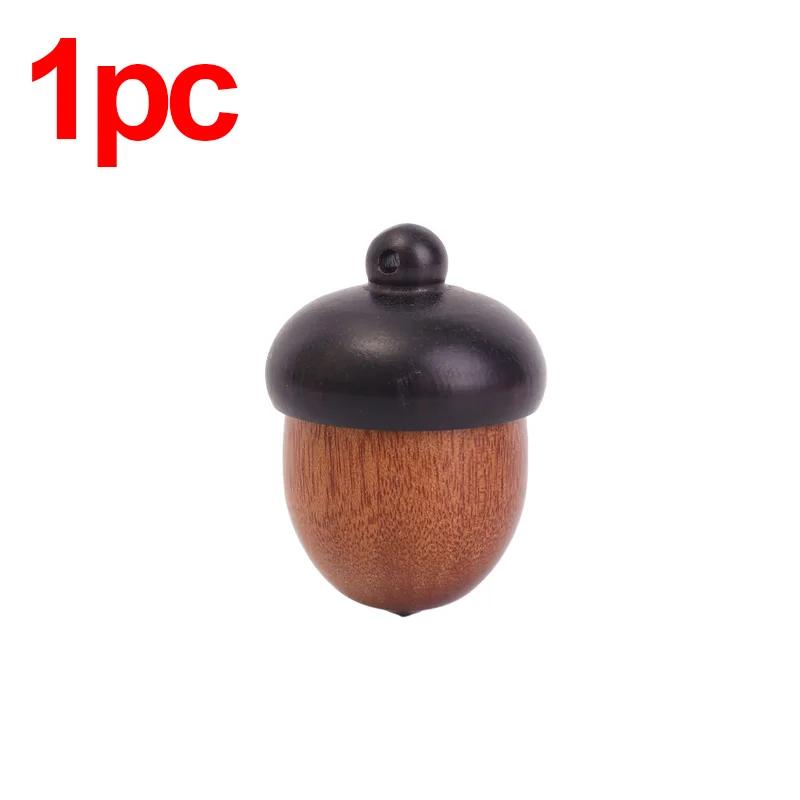 Mini Wood Medicine Pill Box Openable Rescue Tablets Case Portable Storage Sealed Boxes Container DIY Acorn Wooden Locket Pendant
