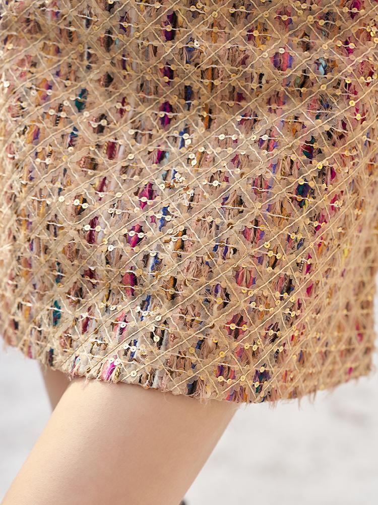 Mishow Fusta pentru femei 2024 Design nou cu paiete Temperament Elegant cu talie înaltă Fuste în formă de A MXC57B0146