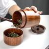 Thee kan massief hout handgemaakte doos reis draagbaar vochtbestendig dubbellaags afgesloten Pu'er thee bewaartank