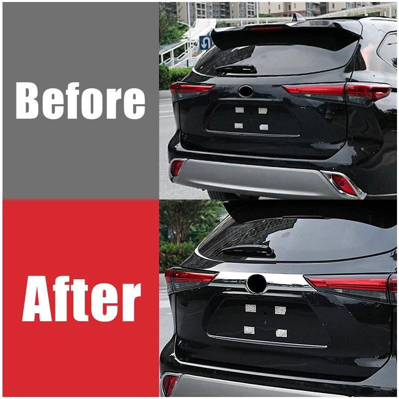 Car Accessories For Toyota Highlander XU70 Kluger -2022 2023 ABS Rear Tail Gate Protector Frame Molding Logo Lid Cover Trim