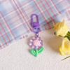 Colorful Resin Flower Keychain Charming Resin Flower Keychain with Tulips Designs for Bag Hanging Decoration