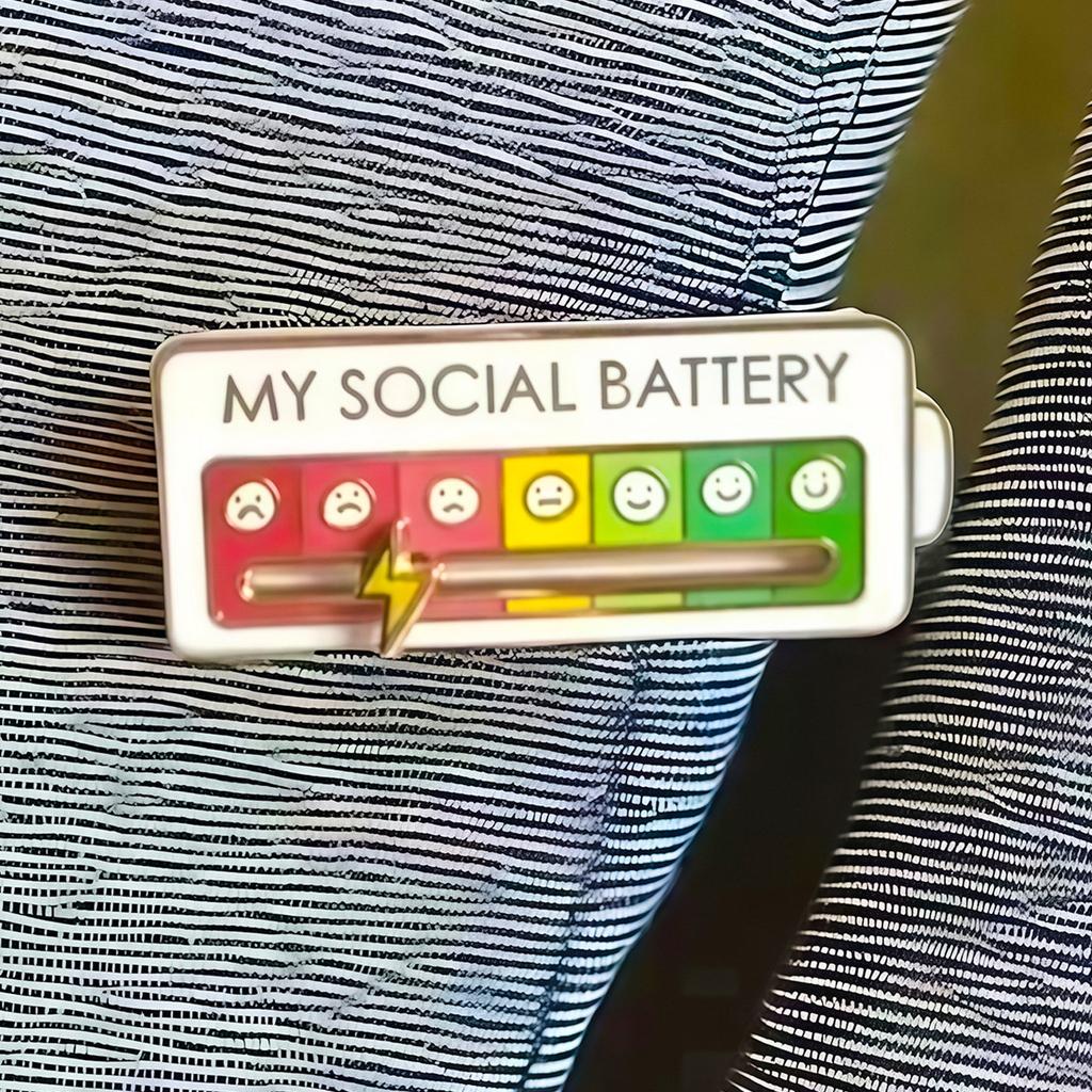Social Energy Charm, Student Bag, Name Tag, Niche Design, Mood-changing Charm, Badge, Metal Accessory, Gift