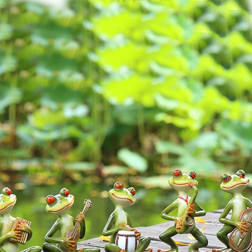 Resin Frog Statue Creative Miniatures Figurine Crafts Animal Sculpture Rockery