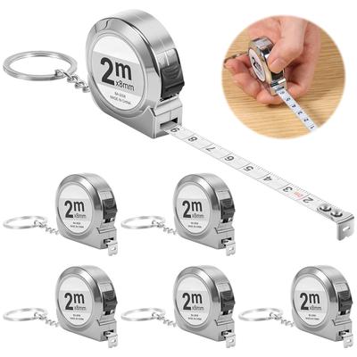 6 Pcs 2M Mini Tape Measure Retractable Small Steel Measuring Tape Multi-purpose Key Chain Tape Measure for Home Office School