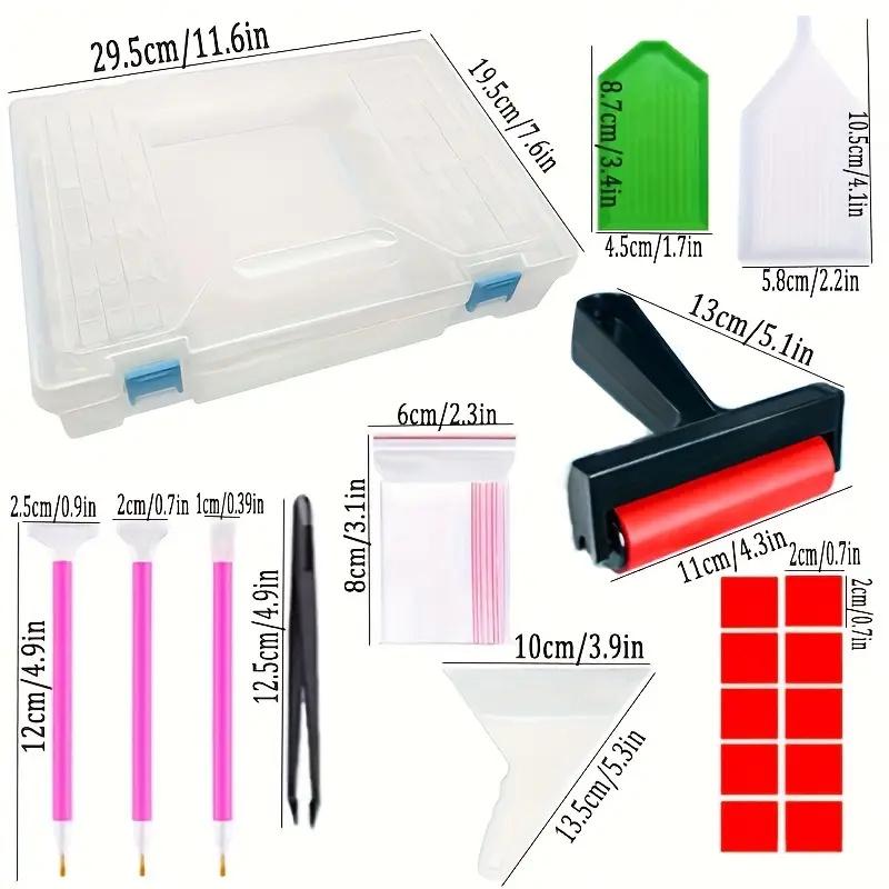 New DIY Diamond Painting Dot Diamond 60 Grid Tool Set Diamond Painting Tool Box Transparent Rice Bead Box Jewelry Crystal Storage Box