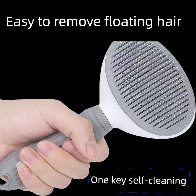 

Dog Comb Dog Fur Cleaner Cat except Hair Comb Teddy Bichon Needle Comb Float Hair Cleaning Knot Brush Pet Supplies [2 Pack] [One-key self-cleaning beads]]