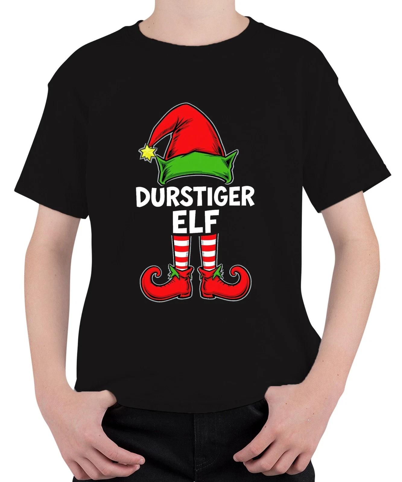 Durstiger Elf Weihnachtsfeier Trinkspiel Bier Party Geschenk Unisex Kinder T-Shi XS