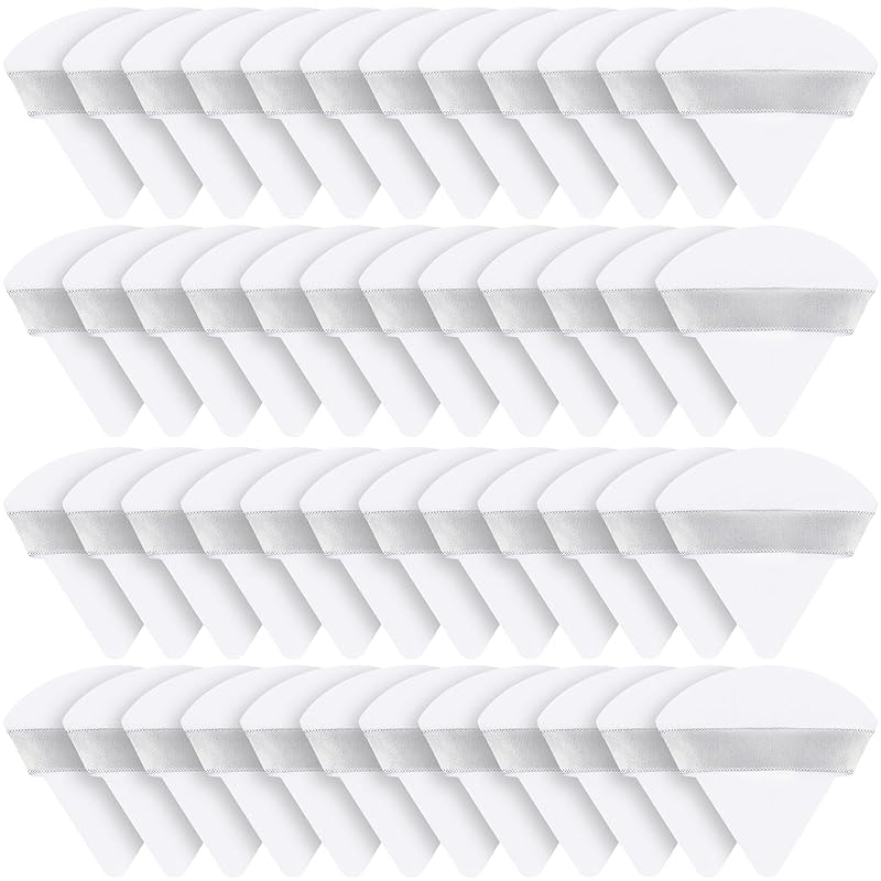 Suclain 48 Pcs Velour Triangle Powder Puff Soft Velour Makeup Puff for Face Powder Makeup Triangle Sponges for Wet and Dry Cosmetic Foundation Loose