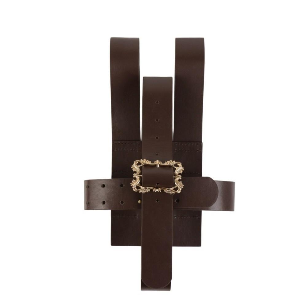 Not with Book Medieval Waist Belt PU Leather Book Pouch Set Stage Performance