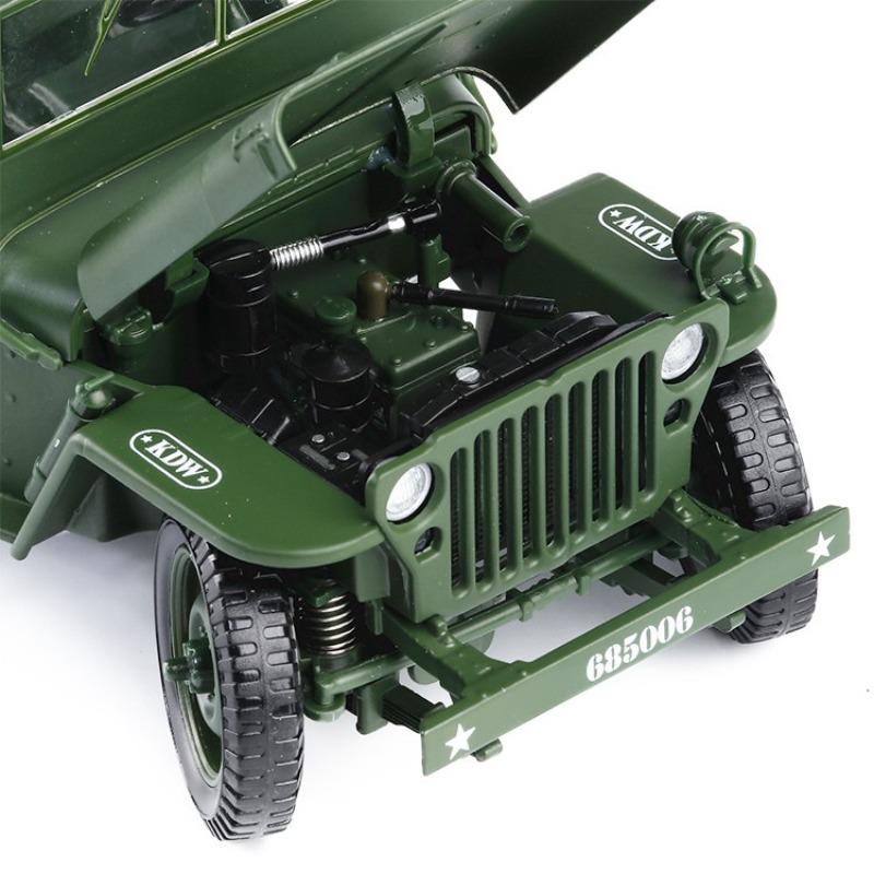 Jeep Militaire 1/18 - Moulé Sous Pression - Willys - Occasion Très Bon état