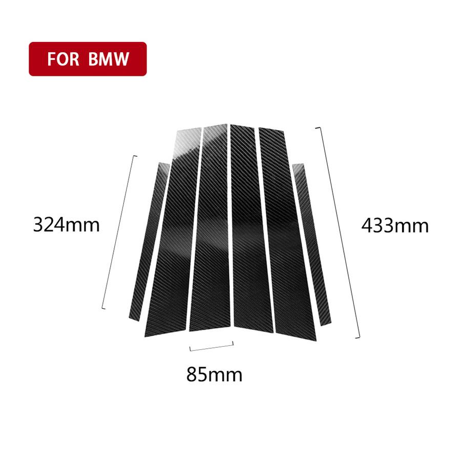

Real Carbon Fiber Window Pillar Strip Trim Decal For BMW 3-Series E90