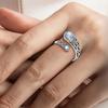 [Moonstone Bohemian Ring] Ladies' Bohemian Style Flower and Moonstone Ring - Adjustable, Retro Design, Versatile and Eye-catching